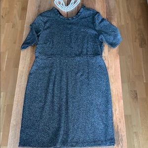 Ann Taylor Black Ruffle Neck Dress